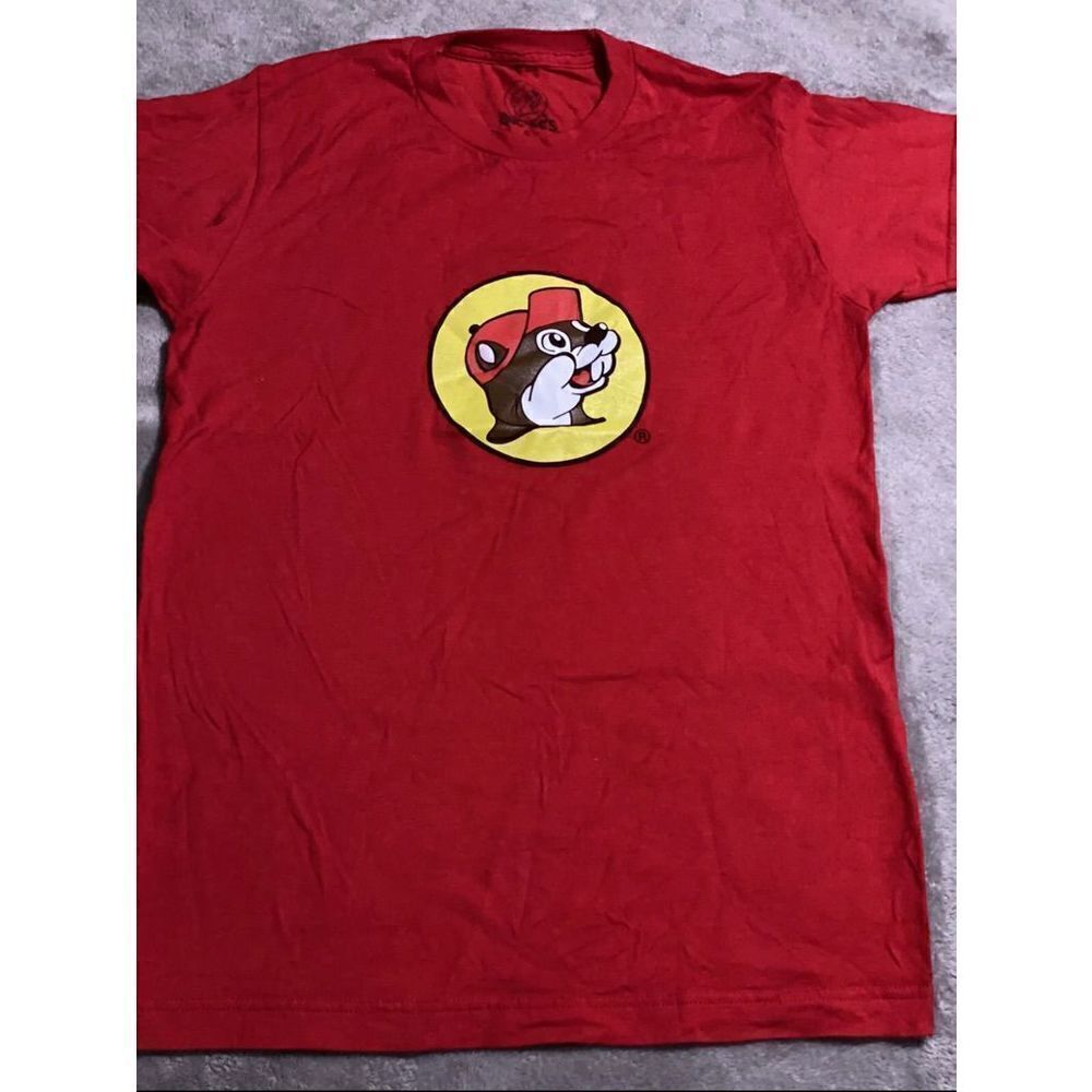 Buc-ees Beaver Logo Short Sleeve Red T-Shirt S (C8)